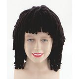 Bristol novelty - Carnaval rasta/reggae pruik met dreadlocks en pony - zwart- verkleed accessoires