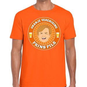 Oranje vereniging Prins Pils t-shirt oranje heren -  Koningsdag kleding