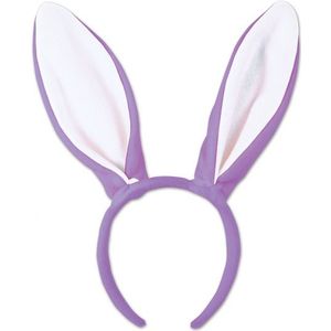 Diadeem met paarse konijnen / hazen oren - Feest diadeem konijn / paashaas