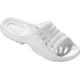 Bad/sauna slippers met voetbed wit dames - Badslippers antislip - Zwembad/strand artikelen