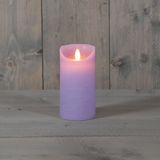 Anna Collection LED kaarsen - 2x stuks - lila paars - 10 en 15 cm