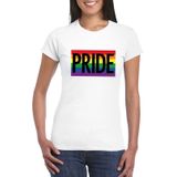 Gay Pride regenboog shirt Pride wit dames - LGBT/ Lesbische shirts