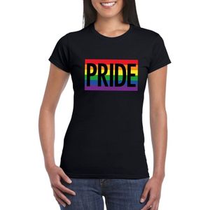 Gay Pride regenboog shirt Pride zwart dames - LGBT/ Lesbische shirts