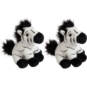4x stuks zebra speelgoed knuffel 15 cm - Kleine knuffelbeesten