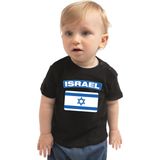 Israel baby shirt met vlag zwart jongens en meisjes - Kraamcadeau - Babykleding - Israel landen t-shirt