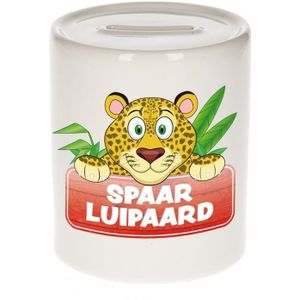 Kinder spaarpot met spaar luipaard opdruk - keramiek - luipaarden spaarpotten