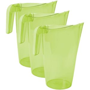 4x stuks waterkan/sapkan transparant/groen met een inhoud van 1.75 liter kunststof met handvat en schenktuit