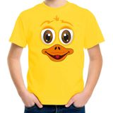 Bellatio Decorations dieren verkleed t-shirt kinderen - eend gezicht - carnavalskleding - geel