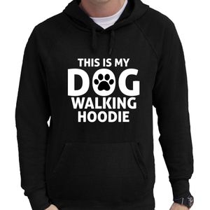 This is my dog walking hoodie Fun tekst hoodie / trui zwart voor heren - Fun tekst luie dag/chillen hooded sweater - Honden thema kleding
