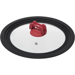 Universele glazen pannendeksel met siliconen rand voor pannen 22/24/26 cm - Kookpannen accessoires