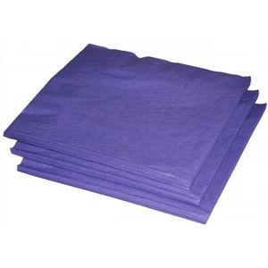 60x stuks tafel servetten papier 33 x 33 cm paars - Feestversieringen/thuis gebruik