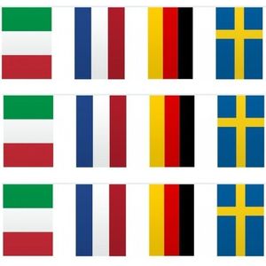 3x Vlaggenlijnen Europa 10 meter - Slingers - Europese landen versiering/decoratie