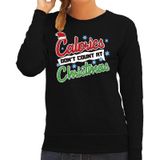 Foute Kersttrui / sweater - Calories dont count at Christmas - zwart voor dames - kerstkleding / kerst outfit