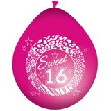 Funny Fashion - Sweet 16 versiering pakket slingers/ballonnen knalroze