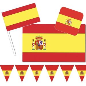Feestartikelen Spanje versiering pakket - Spanje landen thema decoratie - Spaanse vlag