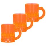 100x Shotglas/shotjes fluor oranje UV glaasjes/glazen met handvat 2,5cl - Herbruikbare shotglazen - Koningsdag/kroeg/bar/cafe shot/shotjes glazen