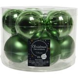 30x stuks kerstballen groen van glas 6 cm - mat/glans - Kerstboomversiering