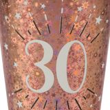 Verjaardag feest bekertjes leeftijd - 50x - 30 jaar - rose goud - karton - 270 ml