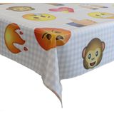 Tafelzeil/tafelkleed met emoji print 140 x 250 cm - Emoji - Kindertafelzeil
