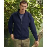 Fruit of the Loom premium sweat jacket/vest - donkerblauw - katoen/polyester