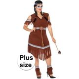 Plus size Indiaan verkleed kostuum/jurkje voor dames - carnavalskleding - voordelig geprijsd