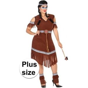 Plus size Indiaan verkleed kostuum/jurkje voor dames - carnavalskleding - voordelig geprijsd
