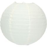 Pakket van 6x stuks luxe bol lampionnen gebroken wit 25 cm - Party lampionnen - Bruiloft feestartikelen