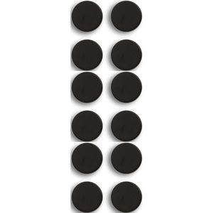 Zeller whiteboard/koelkast magneten extra sterk - 12x - mat zwart - 2 cm
