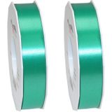 3x XL Hobby/decoratie turquoise kunststof sierlinten 2,5 cm/25 mm x 91 meter- Luxe kwaliteit - Cadeaulint kunststof lint/ribbon