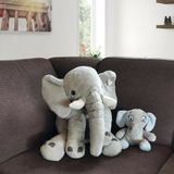 Speelgoed Knuffel dier Olifant van zachte pluche - grijs - 65 cm