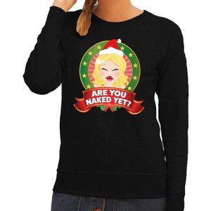 Foute kersttrui / sweater - zwart - Are You Naked Yet voor dames