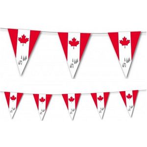 5x Canada vlaggenlijnen 3,5 meter - Canadese vlag decoratie slinger