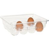Plasticforte Eierdoos - koelkast organizer eierhouder - 12 eieren - transparant - kunststof - 22,5 x 17,5 cm
