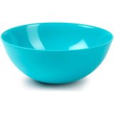Plasticforte Serveerschaal/Saladeschaal - 2x stuks - D25 x H10 cm - kunststof - blauw - 2,5 liter