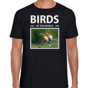 Dieren foto t-shirt Bijeneter - zwart - heren - birds of the world - cadeau shirt Bijeneter vogels liefhebber