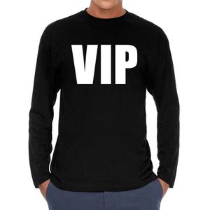 VIP long sleeve zwart t-shirt heren - zwart VIP shirt met lange mouwen