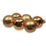 Othmar decorations Kertsballen - 6 st - glas - goud - mat-glans - 8 cm