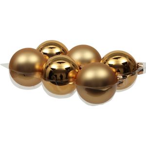 Othmar decorations Kertsballen - 6 st - glas - goud - mat-glans - 8 cm