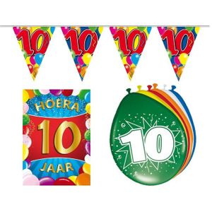10 jarige/jaar feestartikelen versiering voordeel pakket