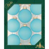 16x Spa Frost blauwe glazen kerstballen mat 7 cm kerstboomversiering - Kerstversiering/kerstdecoratie blauw