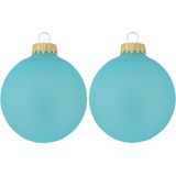 16x Spa Frost blauwe glazen kerstballen mat 7 cm kerstboomversiering - Kerstversiering/kerstdecoratie blauw