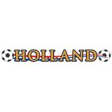 2x Holland voetbal slinger/ bannier karton 115x12 cm - Oranje feest/ Ek/ Wk versiering artikelen