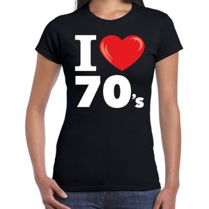 I love 70s t-shirt zwart dames -  i love seventies shirt dames