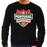 Portugal supporter schild sweater zwart voor heren - Portugal landen sweater / kleding - EK / WK / Olympische spelen outfit