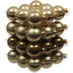 Othmar Decorations Kleine kerstballen - 36x st - goud/groen - 4 cm - glas - mat/glans - kerstversiering