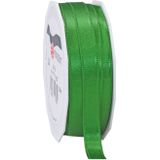 2x rollen satijn sierlint/cadeaulint - groen en rood - 1 cm x 25m