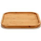 Bamboe houten broodplank/serveerplank vierkant 20 cm - Dienbladen van hout