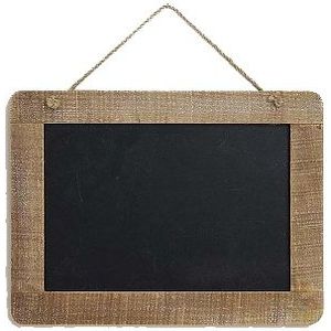 Krijtbord memobordje hout 29 x 21 cm - Klein schoolbord voor keuken of kamer