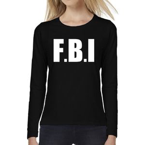 Politie FBI tekst t-shirt long sleeve zwart voor dames - F.B.I. shirt met lange mouwen