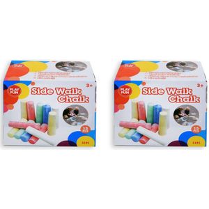 30x Gekleurd stoepkrijt in doosje - 10 cm - Stoepkrijten buiten speelgoed creatief - Krijtjes